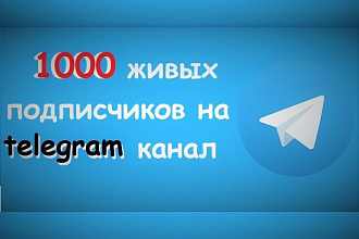 1000 живых подписчиков на telegram канал