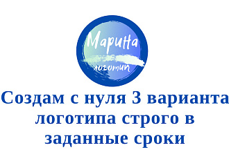 Создам с нуля 3 варианта логотипа за 1 день