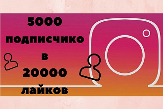 5000 подписчиков в Instagram + 20000 лайков