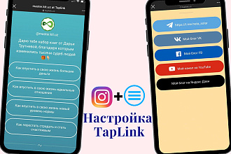 Настройка и запуск мультиссылки TapLink для профиля Instagram