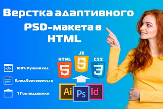 Сверстаю любой Ваш PSD-макет за 24 часа. Сайт, email, WP шаблон