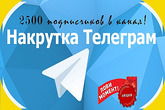 2500 подписчиков на канал Telegram