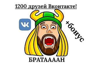 1200 друзей Вконтакте + бонус