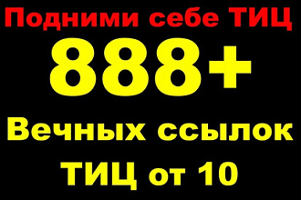 Размещение 888 вечных ссылок с ТИЦ от 10