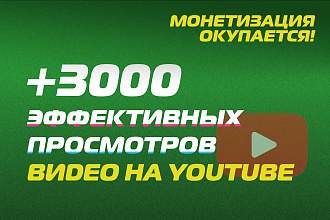 3000 просмотров YouTube. Монетизация работает. Живые люди
