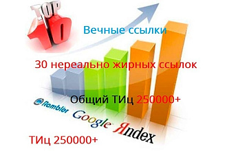 30 трастовых ссылок с ТИц 250.000+
