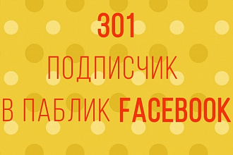 301 подписчик в группу на Facebook