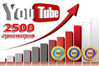 2500 реальных просмотров Youtube + лайки и комментарии
