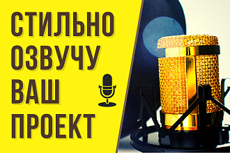 Стильно и профессионально озвучу Ваш проект
