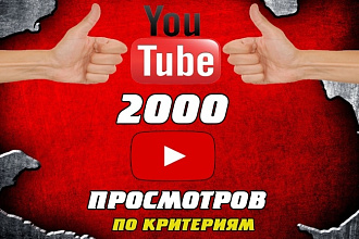 2000 просмотров видео youtube ПО критериям
