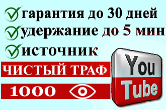 Безопасно. гарантия. 1000 просмотров НА YouTube
