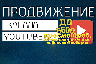 Комплексное продвижение youtube до 5500 живых просмотров + бонусы