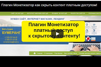 Продаю плагин Монетизатор- Платный доступ к скрытому контенту