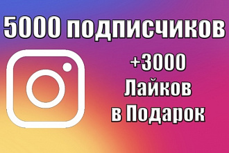 Акция 5000 подписчиков на instagram + 3000 лайков