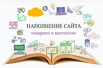 Наполнение сайта товаром. 100 шт за 500 рублей