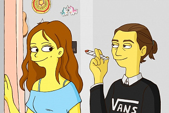 Нарисую портрет в стиле Simpsons