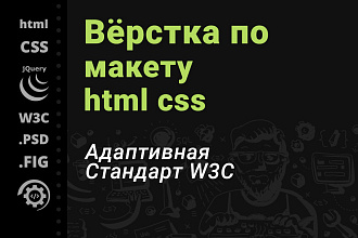 Html CSS вёрстка по макету. Адаптивная, валидная, кроссбраузерная