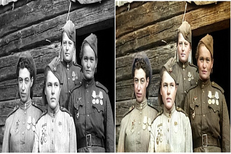 Черно-белое фото в цветное