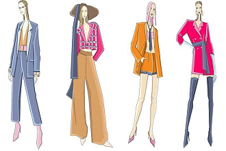 Fashion иллюстрация коллекций одежды