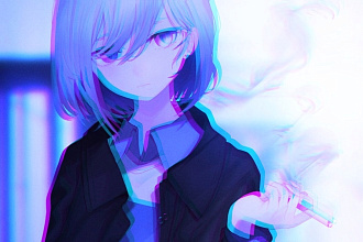 Редактирование фото в стиле Glitch,надписи на фото