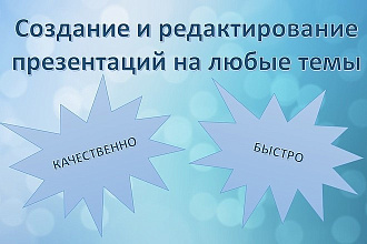 Создание и редактирование презентаций на любую тему