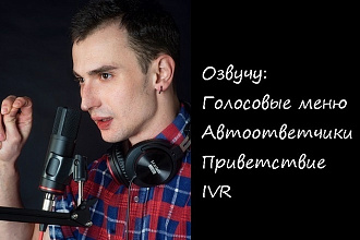 Озвучу голосовые меню, автоответчики, приветствие, IVR