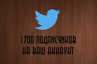 1700 подписчиков в Ваш аккаунт в Twitter
