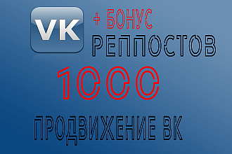 1000 репостов VK + бонус 200 лайков