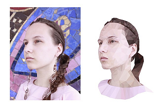 Портрет в стиле Триангуляция или Лоу поли, Low poly
