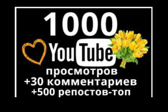 1000 реальных просмотров в ютуб с гарантией
