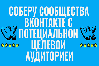 Соберу сообщества конкурентов в ВК с целевой аудиторией