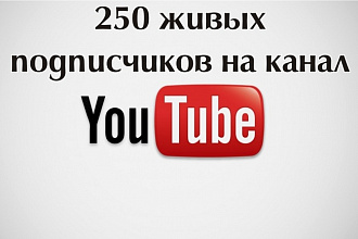 250 живых подпиcчиков на канал YouTube