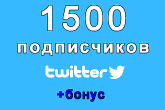 1500 подписчиков на Ваш аккаунт в Twitter+bonus
