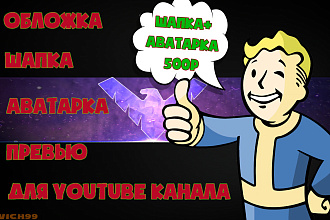 Обложка Превью Аватарка Шапка Для YouTube Канала