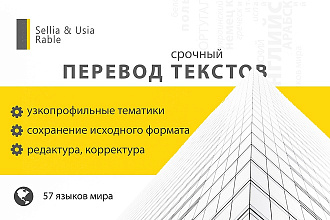 Срочный перевод узкопрофильных текстов c английского на русский