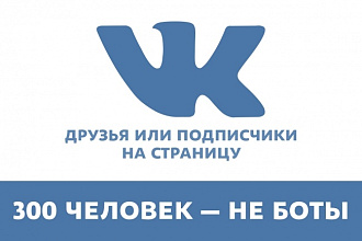 Добавлю 300 друзей или подписчиков на вашу страницу в ВКонтакте