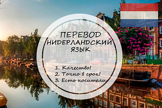 Качественно переведу с нидерландского и на нидерландский