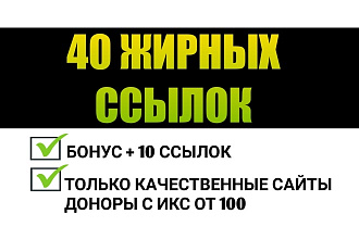 Размещение 40 жирных ссылок с ИКС от 100. + БОНУС