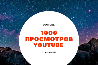 1000 реальных просмотров YouTube с гарантией