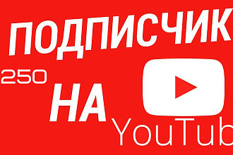 250 подписчиков на канал YouTube