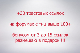 30 ссылок на трастовых форумах