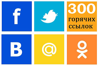 300 ссылок на ваш сайт из ВК FB TW ОК. Только живыми людьми и вручную