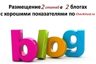 Написание и размещение 2 статей в 2 блогах