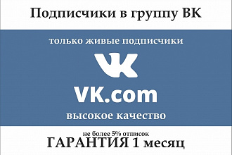 Подписчики в группу ВК