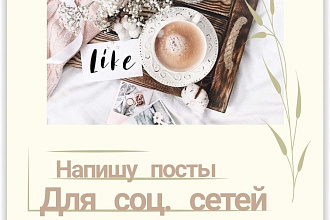 Напишу посты для любых соц. сетей