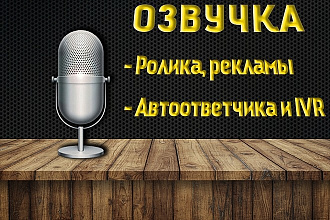 Приятный голос для озвучки Ролика, рекламы, автоответчика и IVR