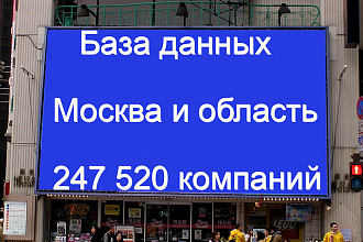 База организаций Москвы и области. 247520к. 2020 года