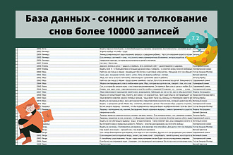База данных - сонник и толкование снов более 10000 записей