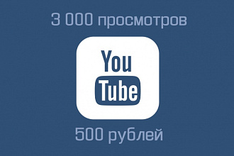 3 000 просмотров на YouTube. Удержание до 5 минут