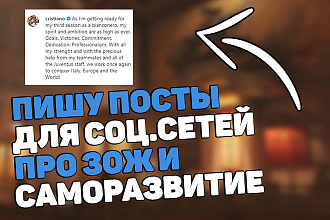 Я пишу посты в соц. сети на тему саморазвития, ЗОЖ